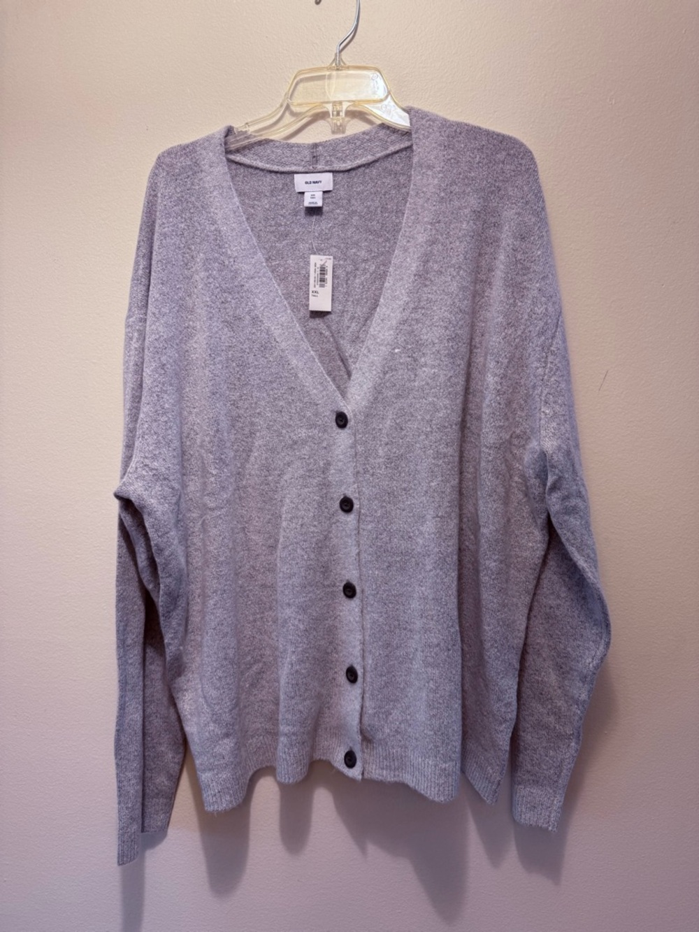Old Navy Light Gray V-Neck Button Cardigan